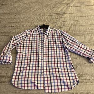 Van Heusen Large 16-16 1/2 Color Checkered Button Down Dress Shirt